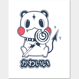 Kawaii Devil Racoon Posters and Art